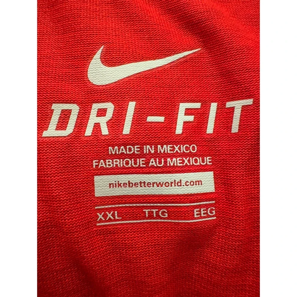 Nike Mens Dri-FIT Training Shirt Red Short Sleeve Swoosh Tee XXL NEW